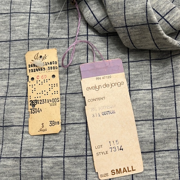 NWT Vintage Evelyn De Jonge checkered top sz S - Picture 8 of 8